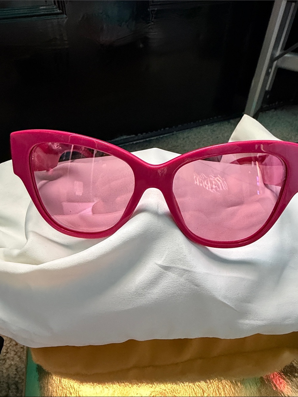 Dolce & Gabbana Vibrant Pink Logo Acetate Sunglasses